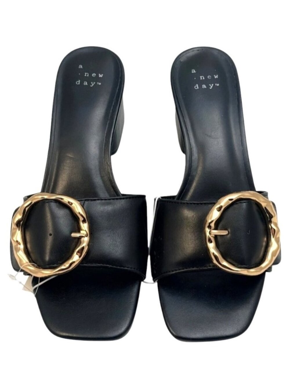 A New Day Women's Black Block Heel Sandals Size 6